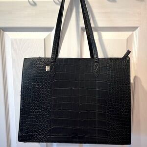 Beis work tote in black croc